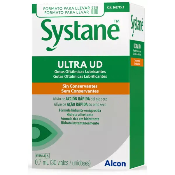 Systane Ultra Unidoses Gotas Oftálmica Lubrificantes - 0,7ml (x30 unidades)