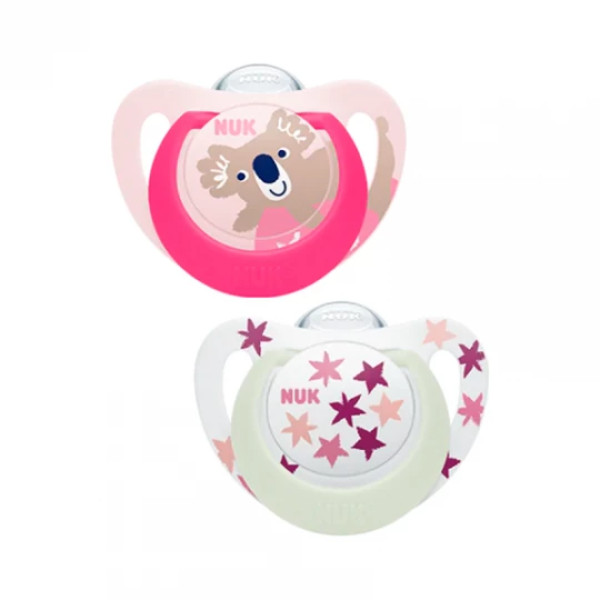 Chupete de silicona Nuk Star Daynight_ Talla 2_ 6-18 meses (x2 unidades)