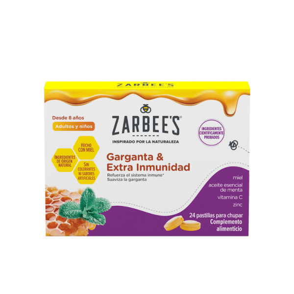 Pastillas Zarbee's para la Garganta y el Sistema Inmunitario Extra (24 pastillas)