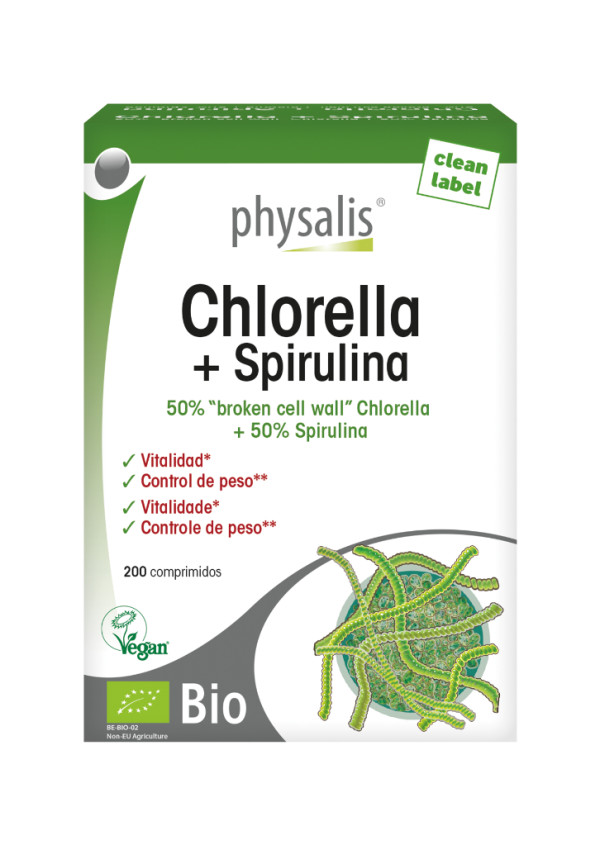 Physalis Chlorella + Spirulina 200 comprimidos