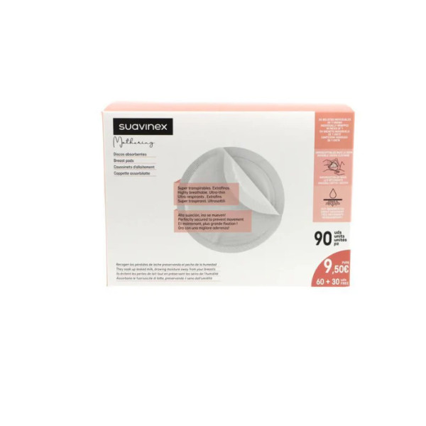 Compresas absorbentes para el pecho Suavinex (60+30 unidades)