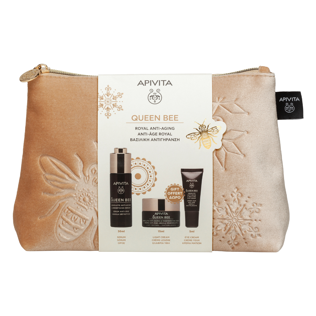 Apivita Queen Bee Serum 30ml + Oferta Creme Ligeiro 15ml + Creme Olhos 5ml