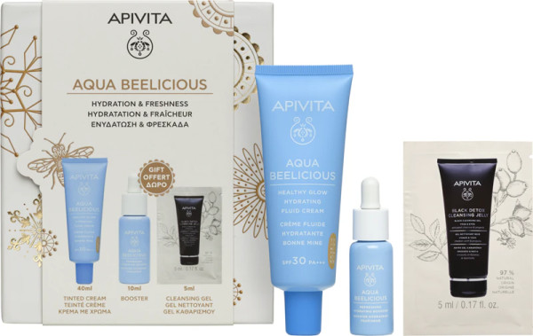 Apivita Aqua Beelicious Creme Cor Spf30 + Oferta Booster 10ml + Gel Limpeza 5ml