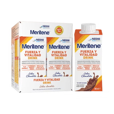 Meritene Força e Vitalidade Drink Chocolate - 180ml (x4 unidades)
