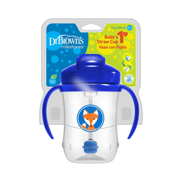 Dr Browns Copo Palhinh Azul 270ml