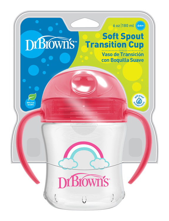 Dr Browns Copo Transicao Macio _ Rosa _ 6M+ - 180Ml
