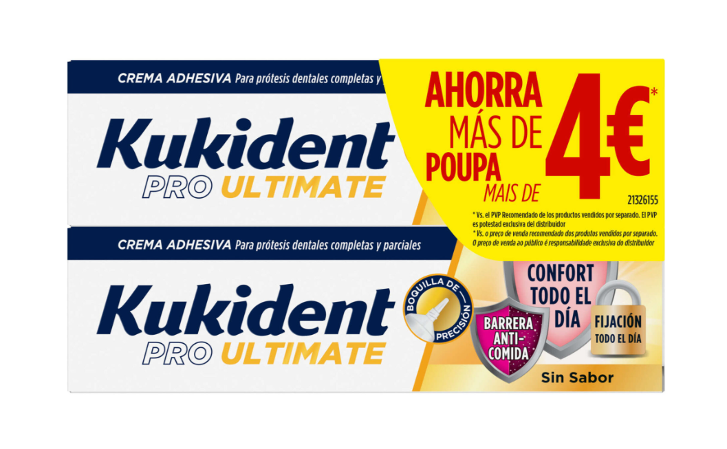 Kukident Pro Ultimate Barreira Anti Comida s/ Sabor - 40g (Pack Duplo)