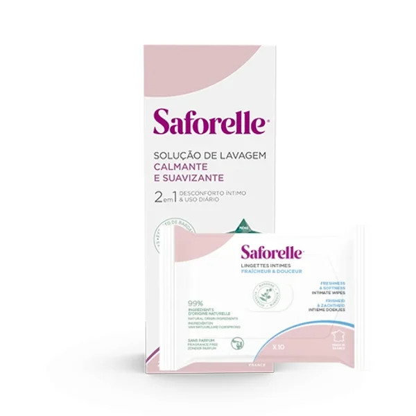 Solución de lavado Saforelle - 250 ml + Toallitas íntimas (2x10)