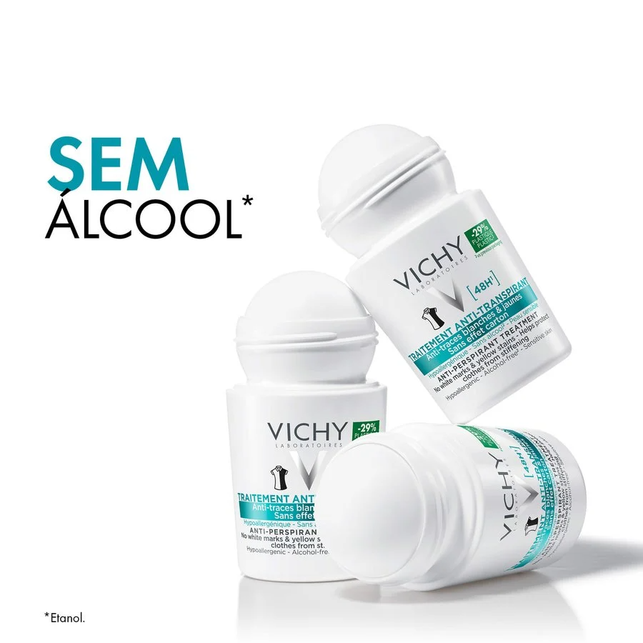 Roll-on Vichy Desodorante Antimanchas 50ml x 2 - 50% de descuento en la segunda unidad.