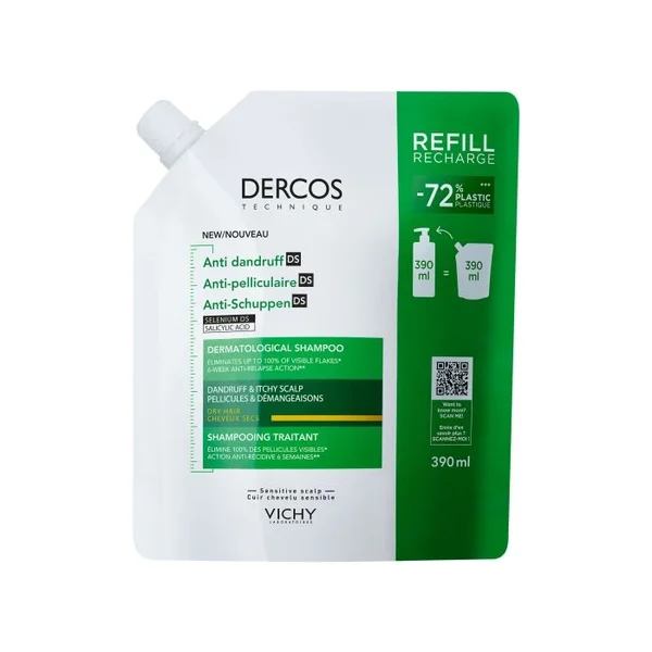 Dercos Anticas Champo Caspa Seca Refill 390ml