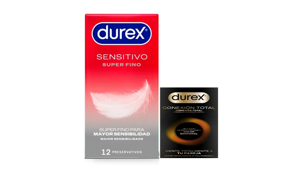 Durex Sensitive Super Fino (x12 preservativos) + Conexão Total (x3 preservativos)