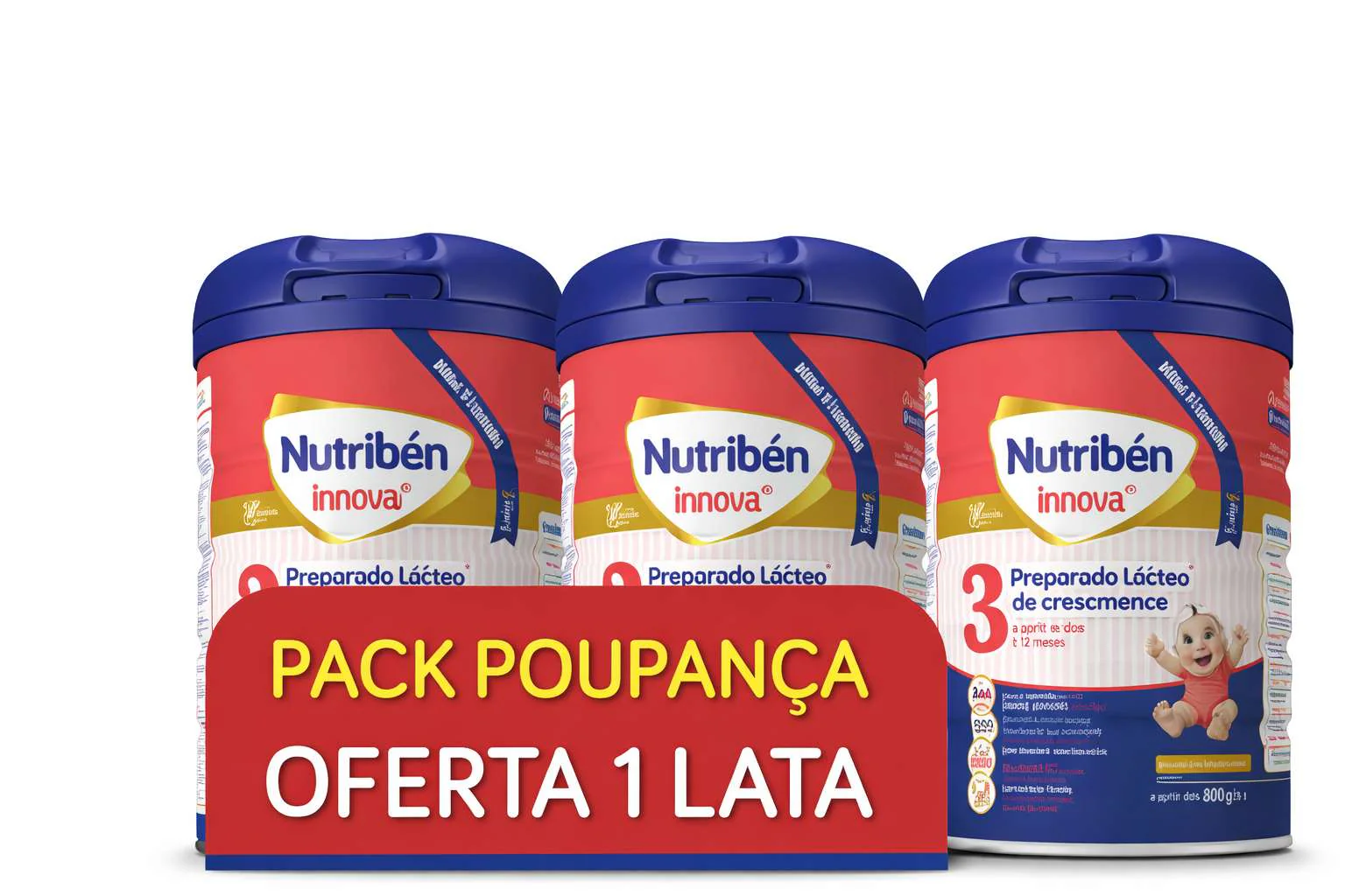 Nutriben Innova 3 Leite Crescimento - 800G (Pack Triplo)