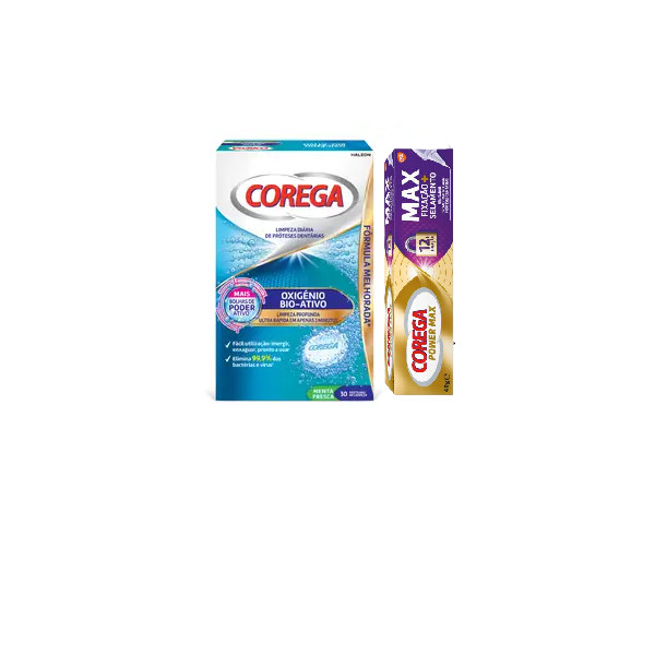 Corega Bio Activo pstilhas (x30unidades) + Oferta Creme max fixação (8,5G)