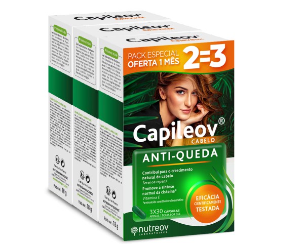 Nutreov_Capileov Cápsulas Anti Caída (x30 unidades) PACK 3 envases