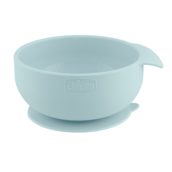 Chicco 10221260000 Tigela Silicone com Ventosa Azul 6M+