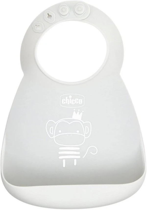 Chicco 10219360000 Babete Silicone Neutro 6M+