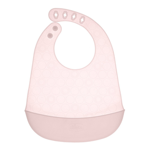 Chicco 10219160000 Babete de silicona rosa 6M+