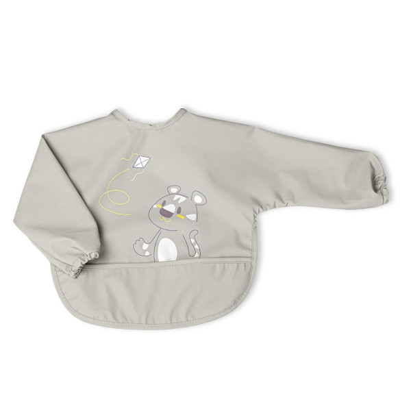 Chicco 16302350000 Babete Tecido com Manga Cinza 6M+
