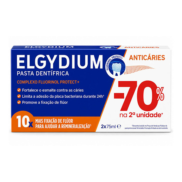 Pasta dental Elgydium Duo para la prevención de caries - 70% 2 unidades