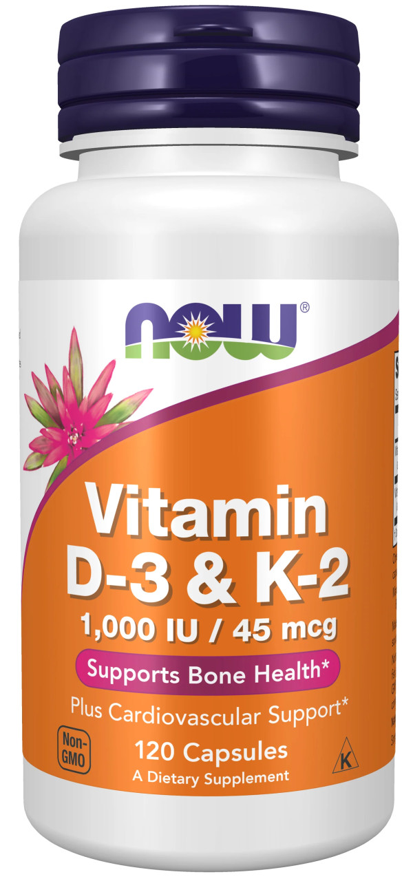 Now Vitamin D3 (1000Ui) + K2 (45Mcg) x 120 Caps