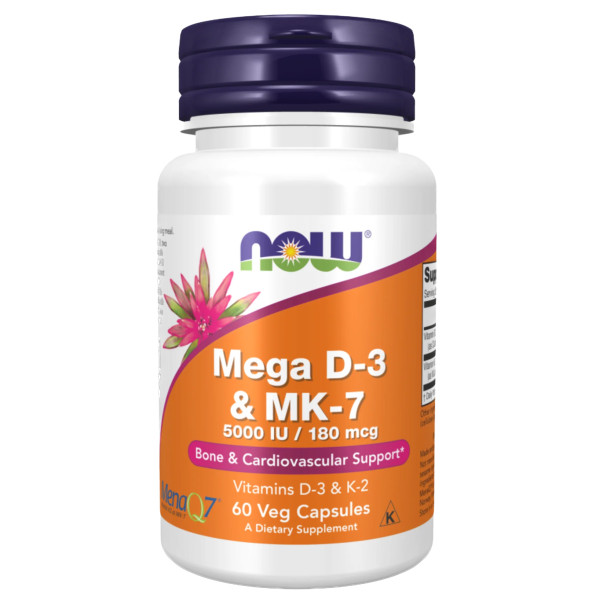 Now Mega D3 (5000UI) E Mk-7 (180Mcg) x 60 Capsulas