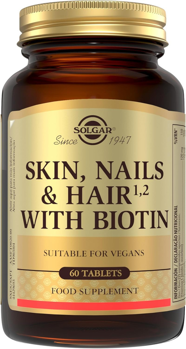 Solgar Pele, Unhas, Cabelo com Biotina 60 Comprimidos