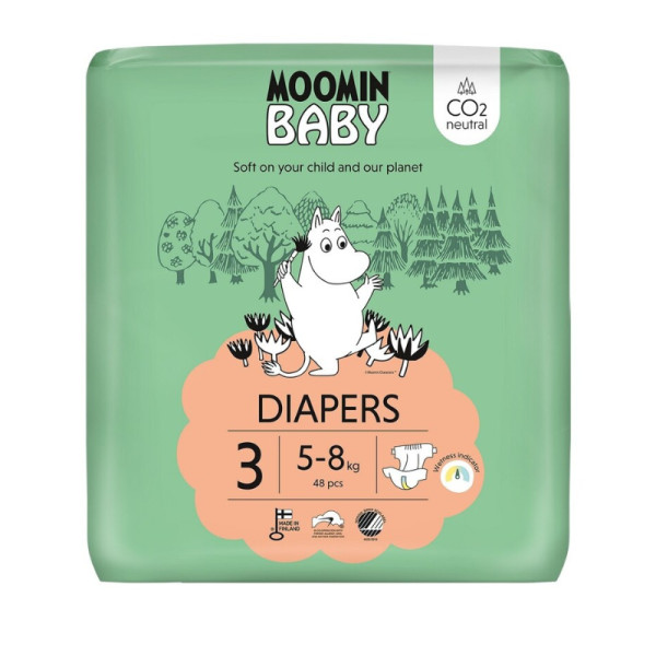 Pañales Moomin para bebé - Talla 3 - 5-8 kg (48 unidades)