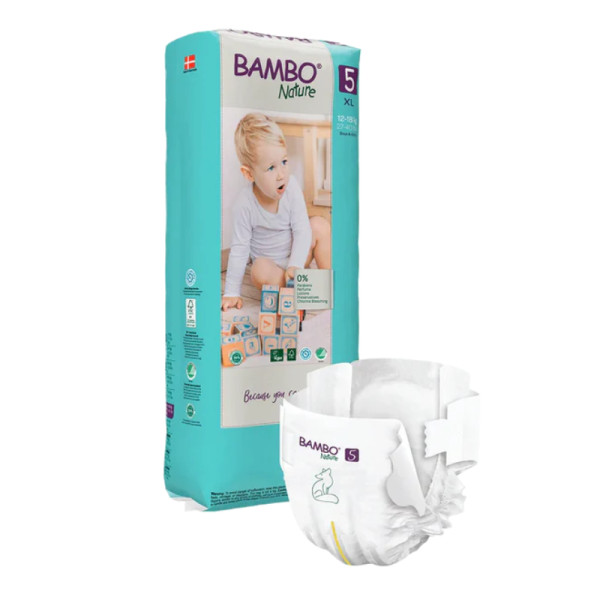 Bambo Nature Fralda _Tam. 5_ XL_ 12-18Kg (44 unidades)