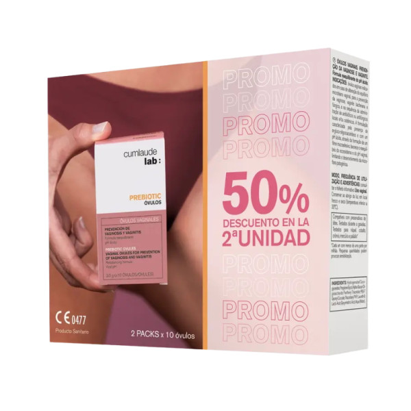Cumlaude Prebiotic Óvulos vaginais 3g x10 x2 -50% na 2ª Unidade