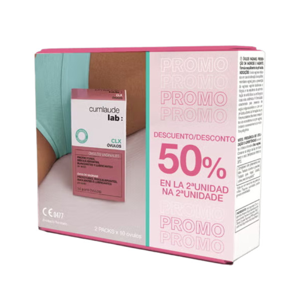 Óvulos vaginales Cumlaude Clx 3g x10 x2 -50% en la segunda unidad