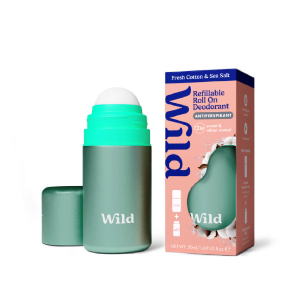 Wild Deo Roll-On Caixa+ Recarga Algodão e Sal marinho 50Ml