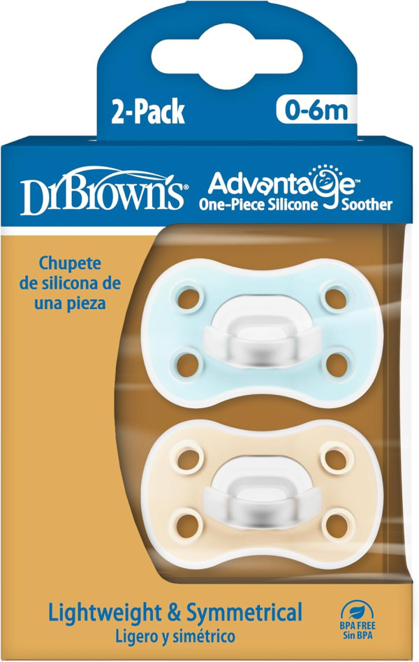 Dr Browns Advantage Chupeta Azul / Creme 0-6meses x 2unidades