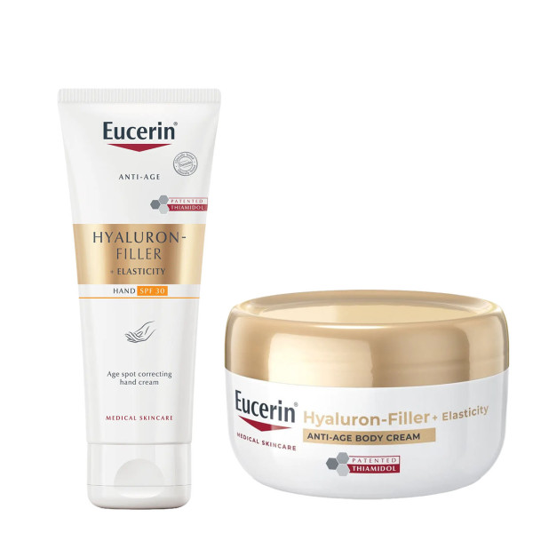 Eucerin Hyaluron-Filler Elasticity Creme Corpo 200ml + Creme mãos 75ml