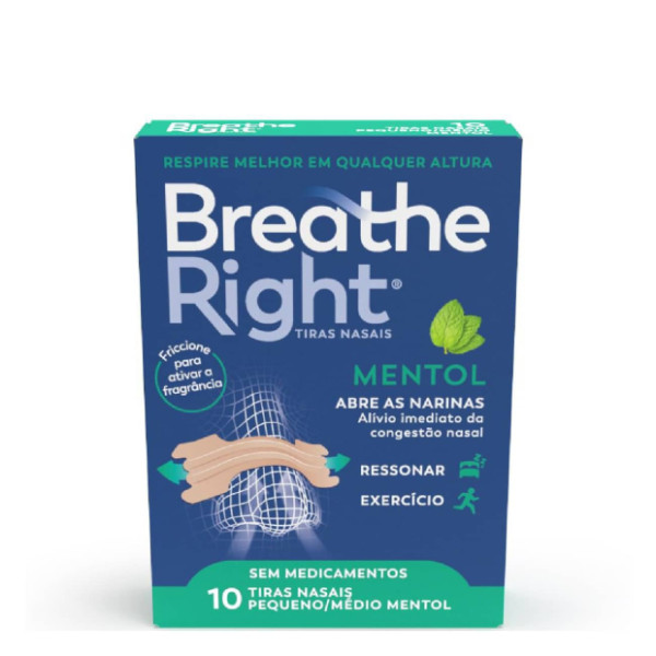 Breathe Right Tiras Nasais Menta _ P/M (10 unidades)