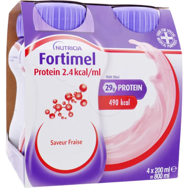 Fortimel Protein 2.4Kcal/ml Morango - 200ml (4 unidades)