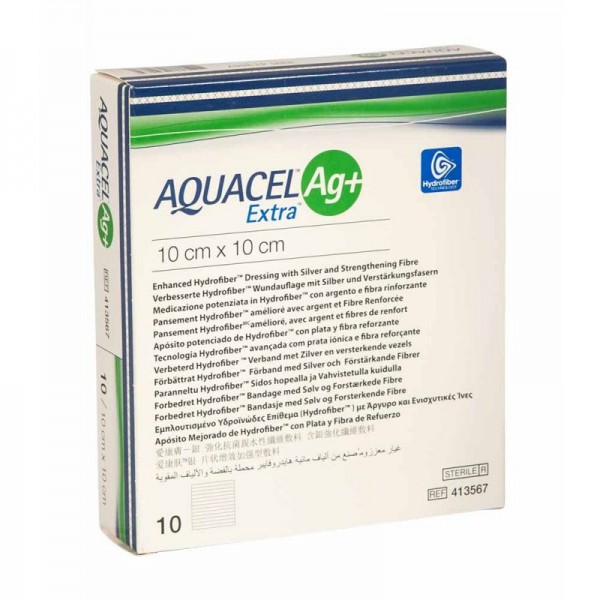 Aquacel Ag+ Extra Apósito Estéril - 10x10cm (x10 unidades)