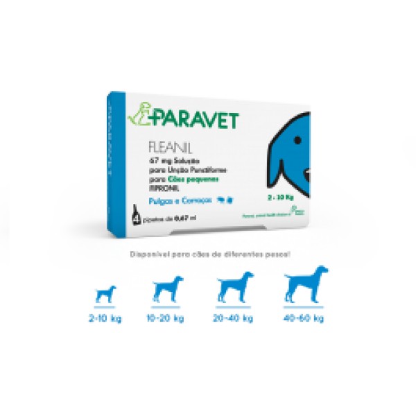 Paravet Fleanil Pipeta - 0,67ml (x4 unidades) Cão Pequeno