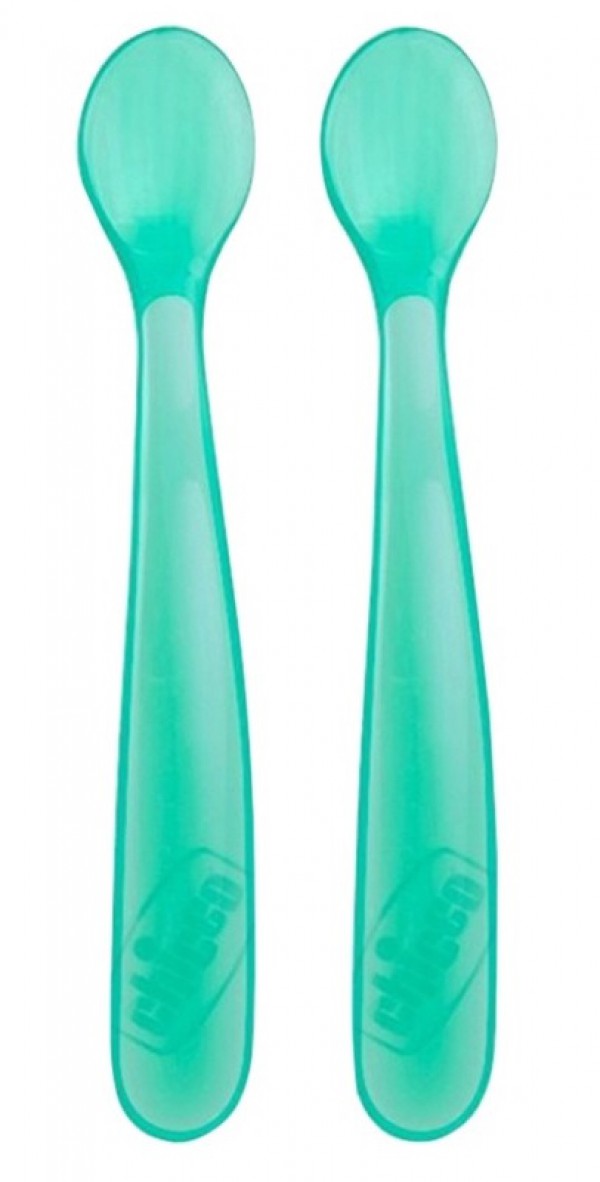 Chicco Cuchara Silicona 6m+ _Azul (x2 unidades)