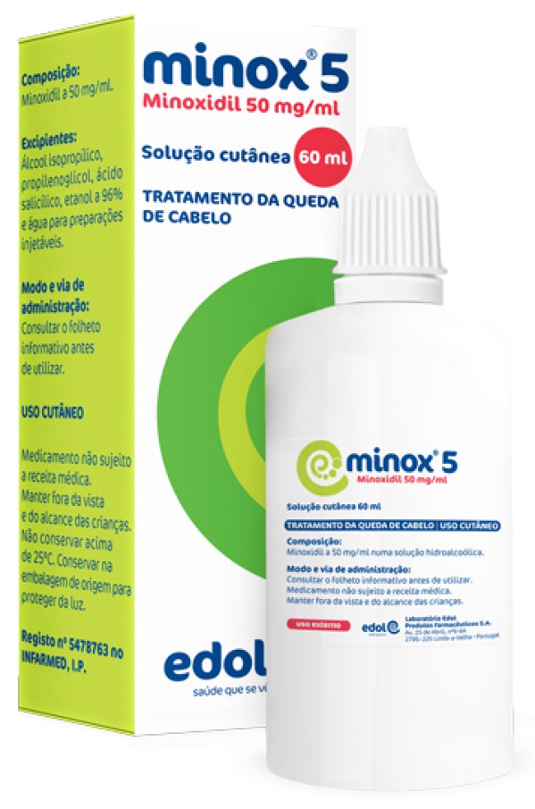 Minox 5, 50 mg/mL(60mL) (x1 solução cutânea)