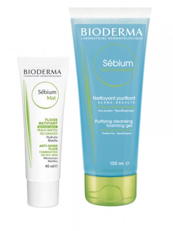 Sebium Bioderma Creme MAT Control - 30ml + Gel Moussant - 100ml