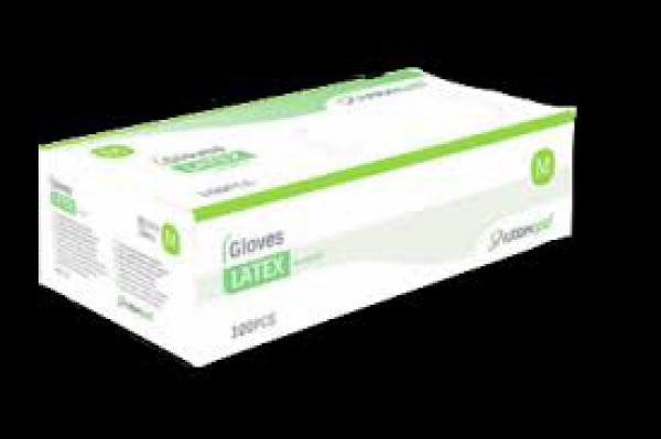 Rubbergold Luva Látex com Pó_ tamanho L (x100 unidades)