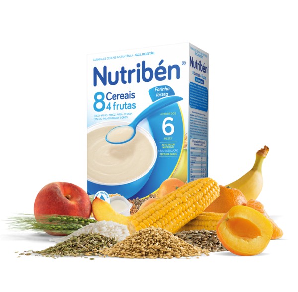 Nutribén Harinas_ 8 Cereales & 4 Frutas (Láctea) - 300g (x2 unidades)