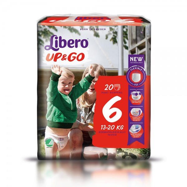 Libero Up&Go Fraldas_Tamanho 6_ 13/20 Kg (x18 unidades)