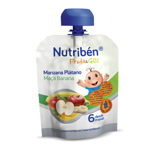 Nutriben Fruta Go Pure_ Maçã/Banana - 90g