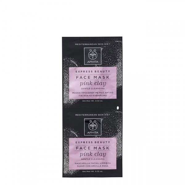 Apivita Express Beauty Máscara Limpeza Argila Rosa - 8ml (x2 unidades)