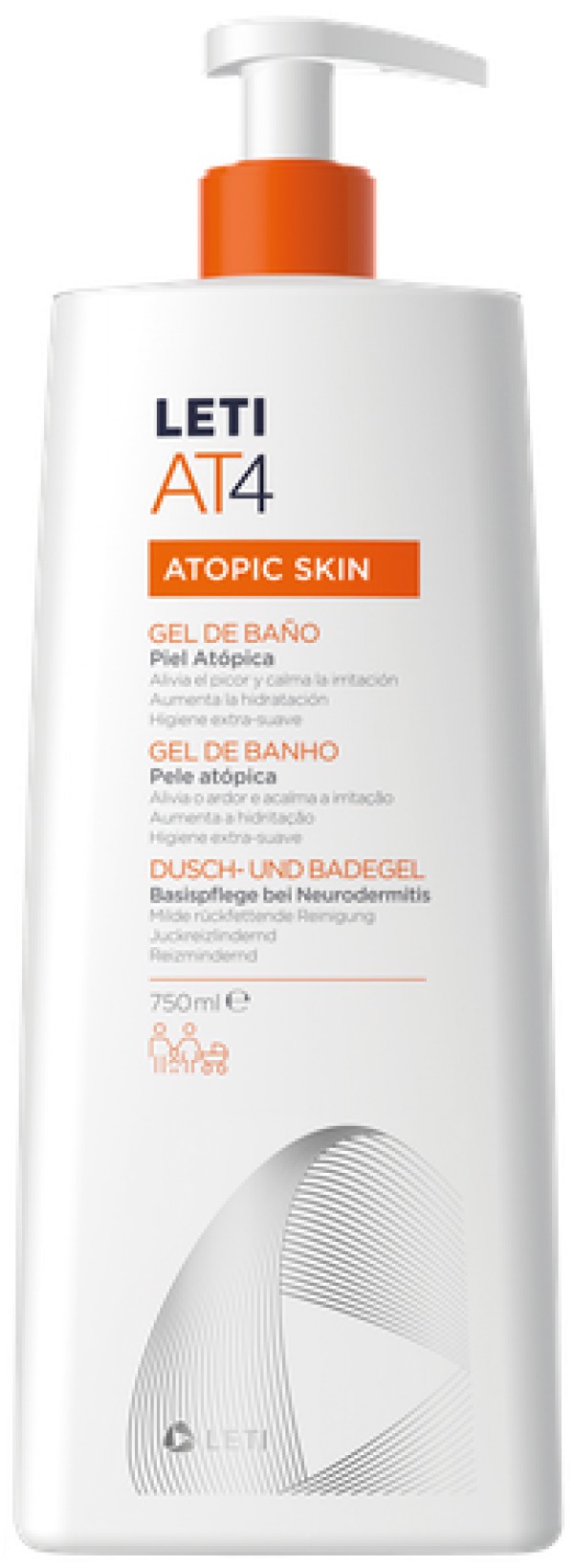 Letiat4 Gel Banho Pele Atópica - 750ml